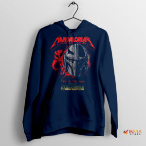 Mandalorian Helmet Become the Hunter Navy Hoodie