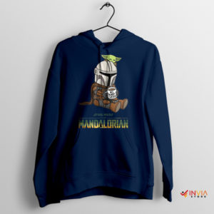 Mando Din Djarin Baby Sitter Grogu Navy Hoodie