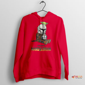 Mando Din Djarin Baby Sitter Grogu Red Hoodie