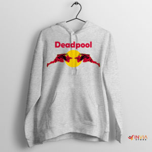 Marvel Deadpool Drink Red Bull Sport Grey Hoodie