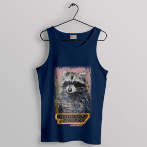 Marvel Space Bandit Rocket Raccoon Navy Tank Top