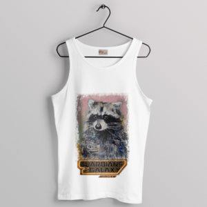 Marvel Space Bandit Rocket Raccoon White Tank Top