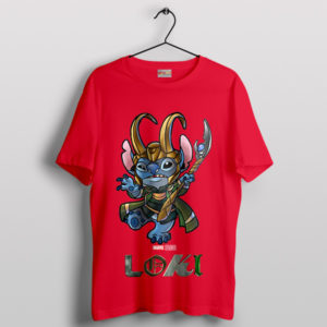 Marvel's God of Mischief Stitch Red T-Shirt