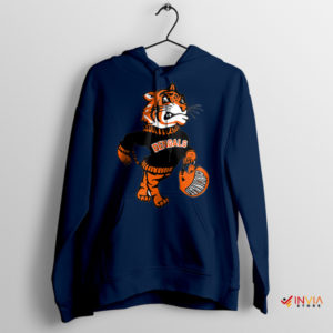 Mascot of Bengals Graphic Art Navy Hoodie