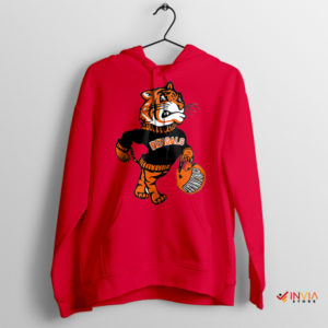 Mascot of Bengals Graphic Art Red Hoodie