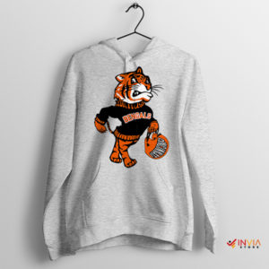 Mascot of Bengals Graphic Art Sport Grey Hoodie