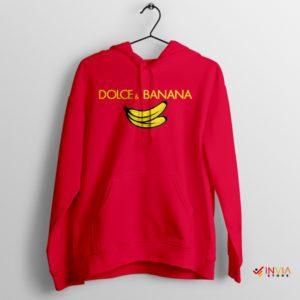 Meme Banana Love in Dolce Style Red Hoodie