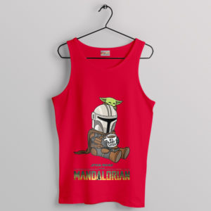 Meme Din Djarin Baby Sitter Grogu Red Tank Top