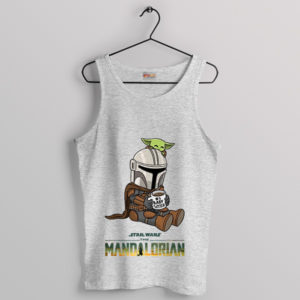 Meme Din Djarin Baby Sitter Grogu Sport Grey Tank Top