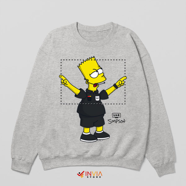 Meme VAR Football Bart Referee Sport Grey Sweatshirt