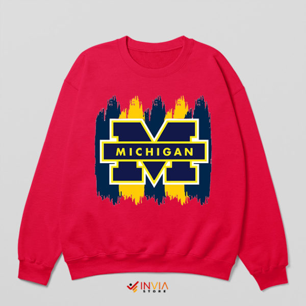 Michigan Football Game Graphic Red Sweatshirt