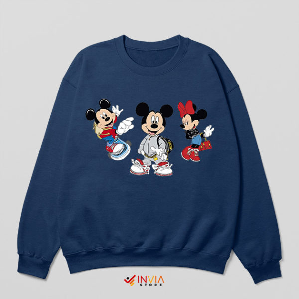 Mickey Minnie Luxury Fashion Art Navy Sweatshirt