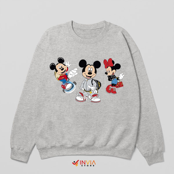 Mickey Minnie Luxury Fashion Art Sport Grey Sweatshirt