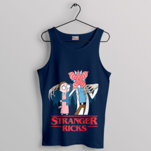 Multiverse Rick and Morty Stranger Things Navy Tank Top