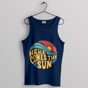 Music 60s with Here Comes the Sun Navy Tank Top