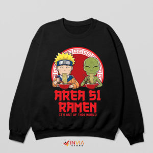 Naruto at Area 51 Spicy Ramen Black Sweatshirt