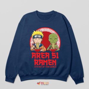 Naruto at Area 51 Spicy Ramen Navy Sweatshirt