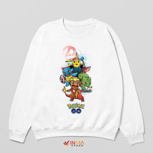 New Avengers Pokemon Characters White Sweatshirt