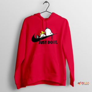 Nike Just DO It Snoopy Sleeping Red Hoodie