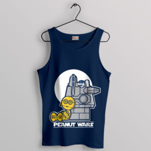 Old Snoopy Cartoon Star Wars Meme Navy Tank Top