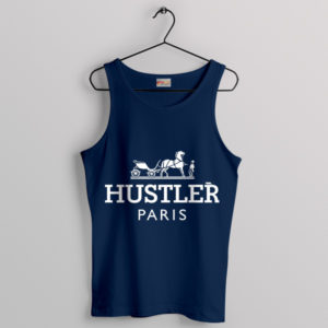 Parody Hustler Coach Paris Symbol Navy Tank Top