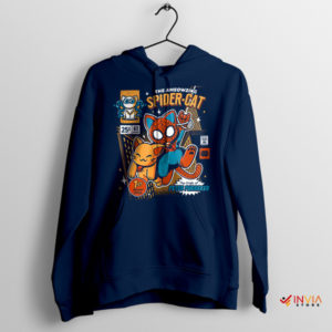 Paws and Powers Amazing Spider Cat Navy Hoodie