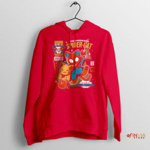 Paws and Powers Amazing Spider Cat Red Hoodie