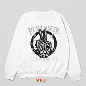 Peacemaker Stand for Justice Symbol White Sweatshirt