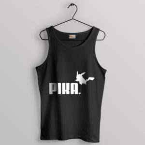 Pika Pikachu Go Inspired Puma Black Tank Top