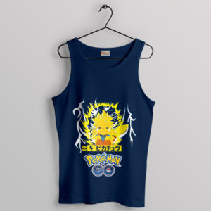 Pokemon Pikachu Saiyan Evolution Navy Tank Top