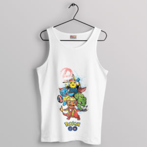 Pokemon Shield Avengers Characters White Tank Top