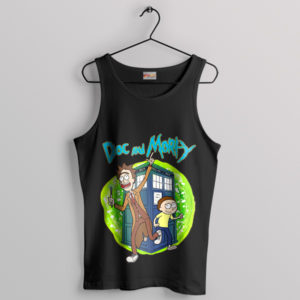 Portal Rick and Morty in the Tardis Black Tank Top