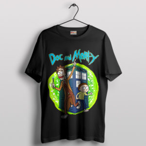 Portal into Multiverse Rick Morty Tardis Black T-Shirt