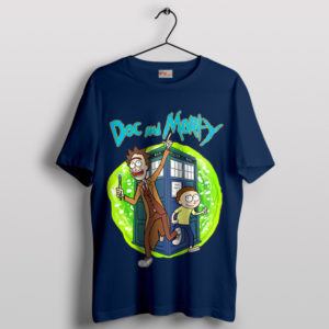 Portal into Multiverse Rick Morty Tardis Navy T-Shirt