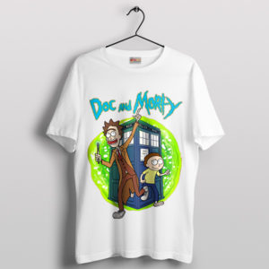 Portal into Multiverse Rick Morty Tardis White T-Shirt