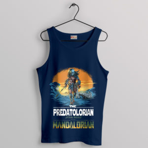 Predator Ghost The The Mandalorian Navy Tank Top