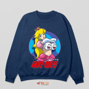 Princess Peach King Boo Skateboard Navy Sweatshirt