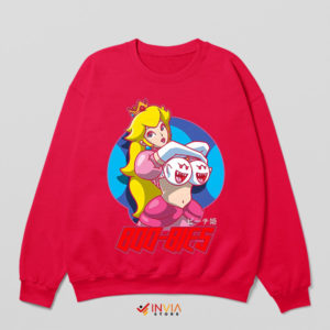 Princess Peach King Boo Skateboard Red Sweatshirt