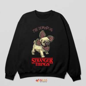 Pug Breed Demogorgon Monster Black Sweatshirt