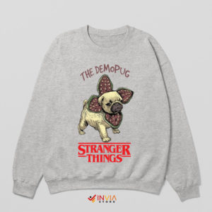 Pug Breed Demogorgon Monster Sport Grey Sweatshirt