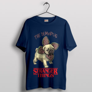 Pug Puppies Face Demogorgon DnD Navy T-Shirt