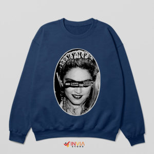 Queen of Pop Reigns Madonna Navy Sweatshirt