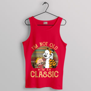 Quote Classic Calvin and Hobbes Red Tank Top