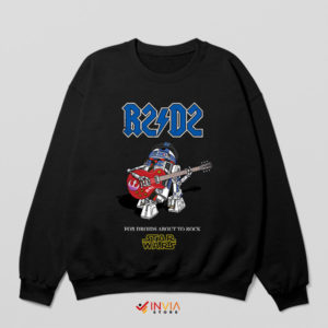 R2-D2 Rocks the Galaxy ACDC Style Black Sweatshirt