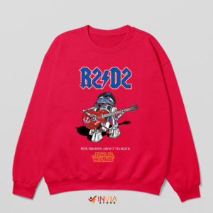 R2-D2 Rocks the Galaxy ACDC Style Red Sweatshirt