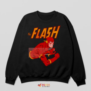 Race Through The Flash Vintage Comic Black Sweatshirt