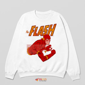 Race Through The Flash Vintage Comic White Sweatshirt