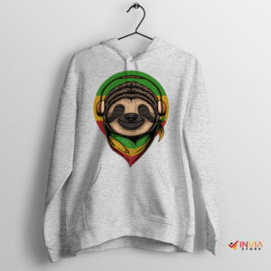 Reggae Relaxation with Sloth Rasta Sport Grey Hoodie