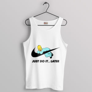 Relax with Homer Just Do It Later White Tank Top