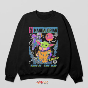 Retro Comic Vibes Grogu And Mando Sweatshirt